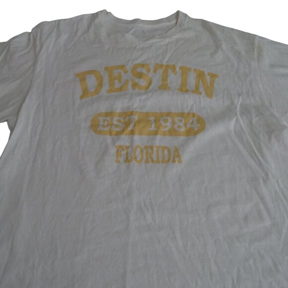 Destin Florida Graphic T-Shirt White Short Sleeve Women Size L - Picture 2 of 5